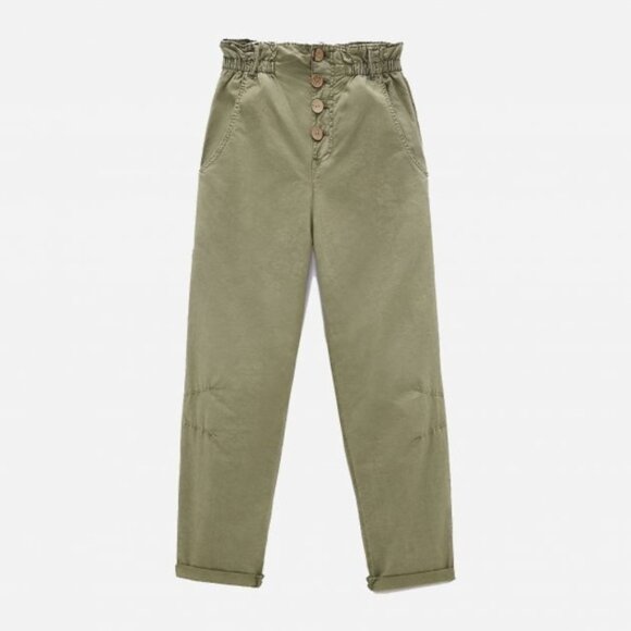 NWT Zara Baggy Rustic Paperbag Pants - Picture 1 of 12